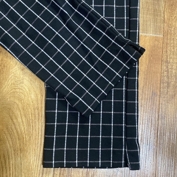 Chico’s black & cream windowpane pull on ankle pants size 00 - Picture 4 of 5